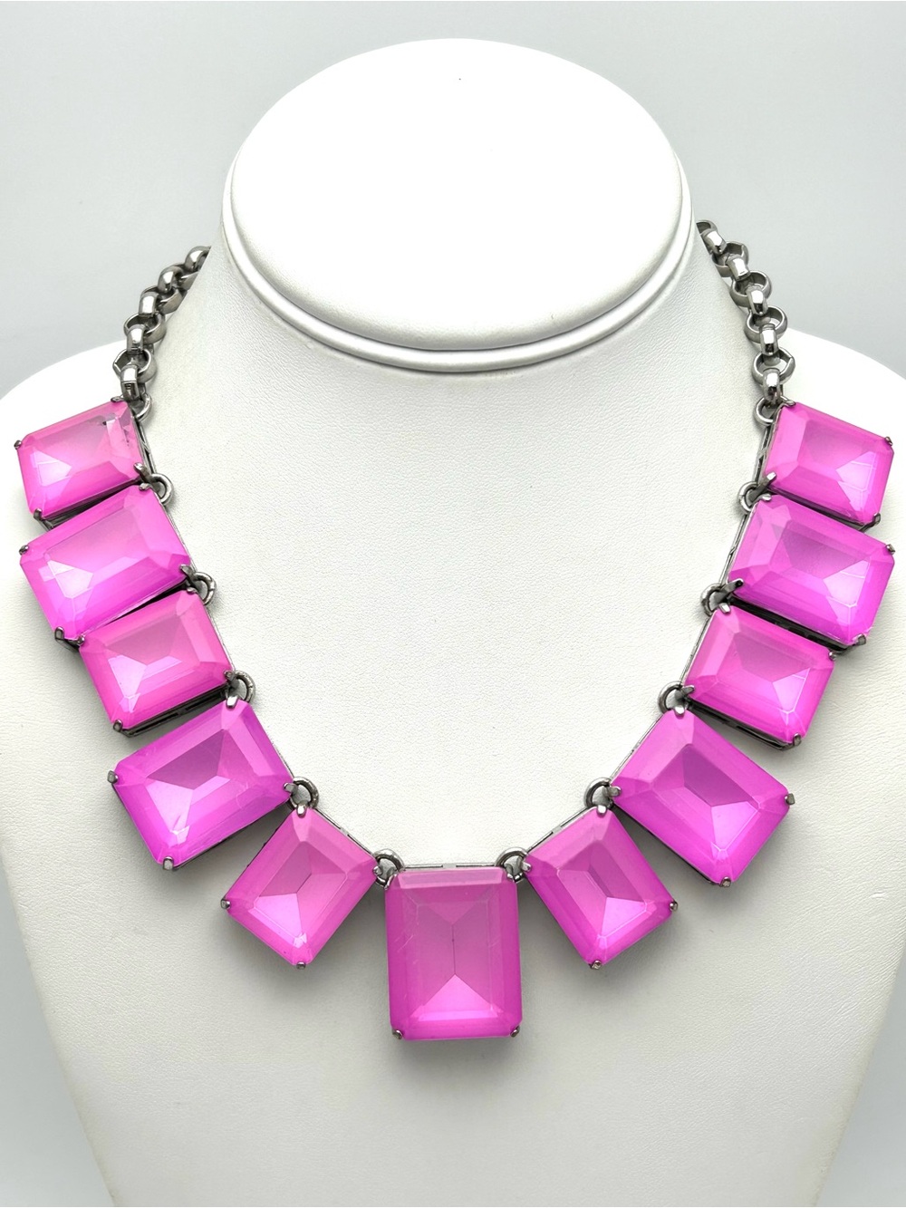 Ann Taylor Pink Rectangular Faceted Necklace